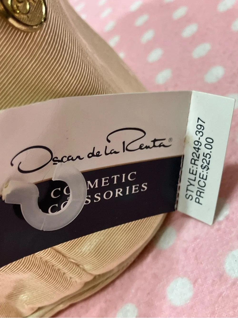 Oscar de la Renta Cream Travel/Cosmetic Bag NWT
